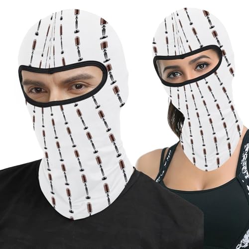 Pasamontaña térmico para hombre y mujer, máscara facial con estampado vintage de micrófono, ideal para esquí, motociclismo, ciclismo y clima frío miniatura 1