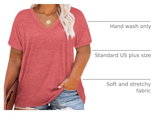 Image of DOLNINE Plus-Size Tops for Women Casual Short Sleeve Color Block T-Shirts | Basic Going Out Tees, Summer Trendy Loose Fit Tunics