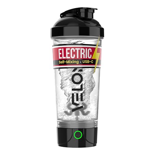 VELOMIX Electric Protein Shaker Bottle 24 oz