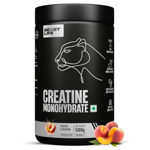 BEASTLIFE Super Micronized Creatine Monohydrate Powder 500g Peach - Image 2