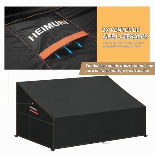Miniatura 3 de Heimuni Funda Para Sofá Exterior Funda Sofa 3 Plazas, Fundas Para Sofá De Jardin Impermeable Anti-Uv Fundas Protectora Muebles Jardin Cubierta Sofa Exterior Resistentes Al Desgarro 225x99x80 40cm