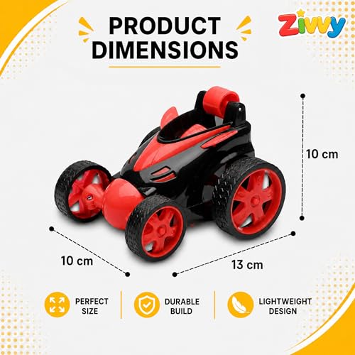 Image of Red 360 Rotating & Rolling Stunt Car Toy | Spin, Stunt, Flip Functions | Remote Control Stunt Car Toy for Kids | Toys for Boys 7-14 Years | Birthday Gift for Kids
