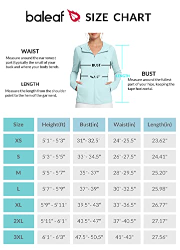 Baleaf Women's Spf Sun Protection Hoodie Shirt Lightweight Long Sleeve Sun Cover Up Hiking Camping Outdoor Performance Jacket Spa Retreat M Blue #TOP6