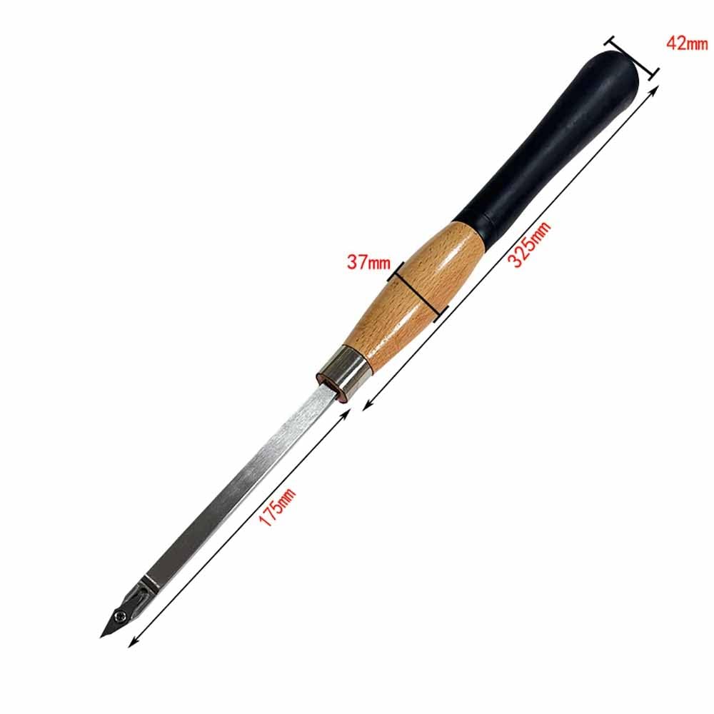 Outils de Tournage pour Le Travail Du Bois, Couteau à Découper Le Bois, Manchon en Caoutchouc Anti-Vibration, Manche en Hêtre étendu, Lame en Carbure 3 Pièces