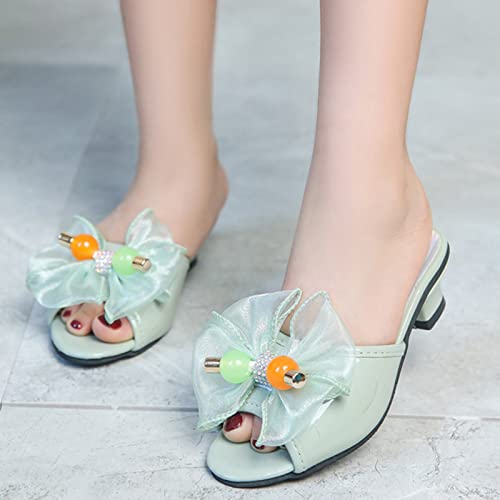 Sandals for Little Girls Size 6 Toddler Little Kid Girls Flower Crystal Pump Slippers for Girls Hard Sole2