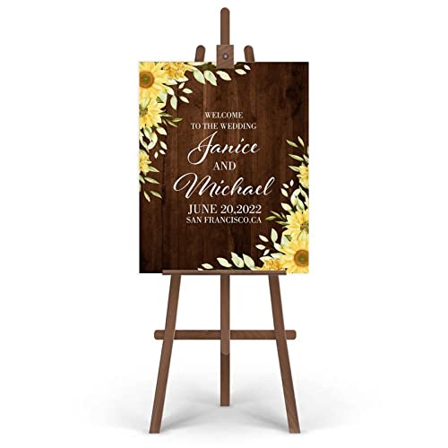 Panneau de mariage rustique personnalisé solution accueil invités 40x50