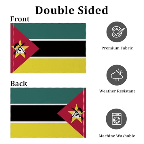 Drapeau du Mozambique 90x150 bannière extérieure durable de jute - 2