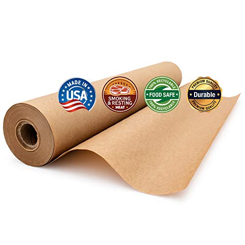 Brown Butcher Paper Roll 1775 inches x 200 feet Unbleached Unwaxed Uncoated for Smoking Resting Meat by Paper Pros