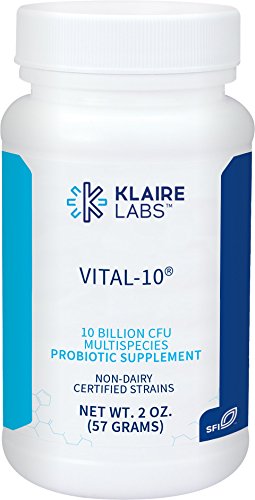 Klaire Labs Vital-10 Probiotic Powder - 5 Billion CFU - 10 Species - Lactobacillus, Bifidobacterium and Streptococcus - Immune & Gut Support Supplement - Hypoallergenic (56 Grams   2 Pack)