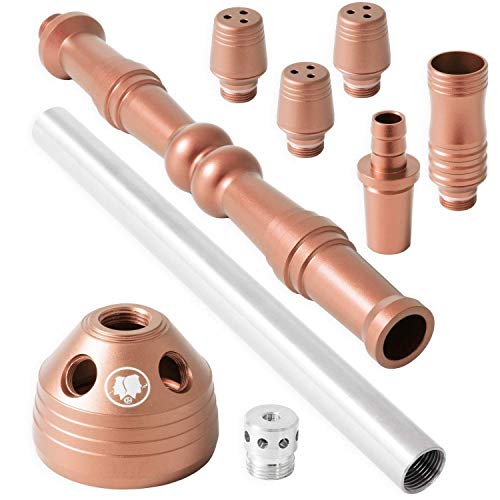 DILAW® MANYAK Shisha Set Hookah 93cm Aluminium Alu + LED Licht | Wasserpfeife Kaminkopf Komplettset Molassefänger… – Bild 7