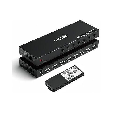 4K@60Hz 7 in 1 Out HDMI Switch, 4K HDMI 2.0 Switch with Remote Control, Support HDR & HDCP 2.2 & Full 3D for PS4 Xbox Apple TV Fire Stick Ideal for Home Theater and Office Use Cover