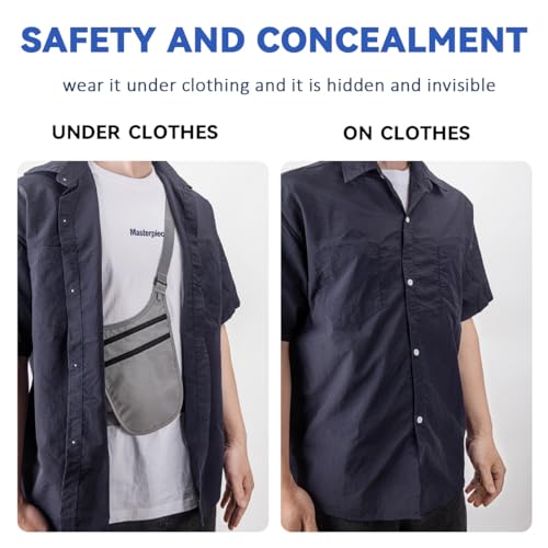 crossbody money belt for travel women amp men hidden travel wallet pouch - slim passport holde rfid blocking neck wallet under clothes to protect cash credit cards and documents black