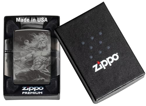 Encendedor Zippo Zeus Diseño Negro Brillante miniatura 4