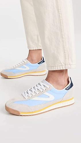 Tretorn Women's Rawlins Casual Lace-Up Sneakers, Light Taupe/Blue/Yellow, 8 #TOP3