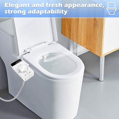 NVIYAM Bidet Aufsatz, Bidet Einsatz Für Toilette, Nicht Elektrisch Bidet Toilettenaufsatz mit Einziehbare selbstreinigende Doppeldüsen, Einstellbarer Wasserdruck(Frontal & Rear Wash)