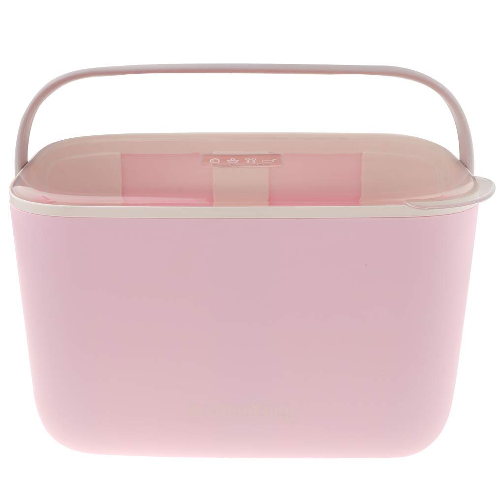 Tragbare Flaschenbox Baby Milchflasche Aufbewahrungsbox Flaschenkiste mit Trockenständer (Rosa)