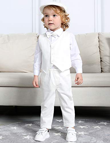 A&J Design Baby Boy Christening Outfit Baptism Clothing Toddler Wedding Suits 18-24 Months Ivory #TOP1