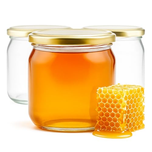 Apoidea – Honiggläser 500g mit 82er Twistoff Deckel 12 Stück- Rundglas 500g mit Deckel - hochwertiges Honigglas für Ihren eigenen Honig