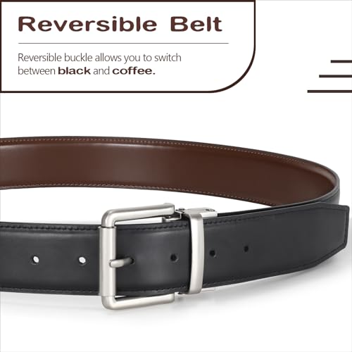 Men's Belt, Reversible Leather Belts for Men, One Belt, Two Styles for Dress and Casual Wear3