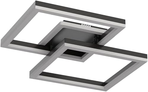 Vista 13 de Becailyer Lámpara de techo cuadrada moderna regulable para sala de estar, dormitorio, cocina, lámpara de techo LED acrílica dorada con control