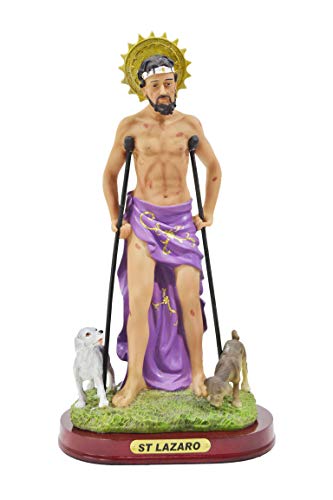 Estatua Santa Lázaro en Resina 12 Pulgadas miniatura 2
