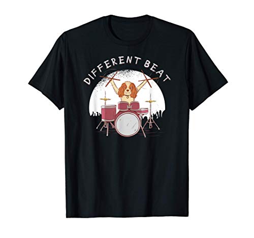 Drum Kit Rebel Dog Music Player Design Gift Camiseta