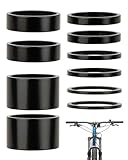 CULEB 10 Stück Fahrrad Ahead Vorbau Spacer,28.6 mm Aluminium Fahrradvorbau Abstandshalter,2/3/5/10/20 mm Aluminium Platte Spacer,für Rennräder und Mountainbikes,Schwarz