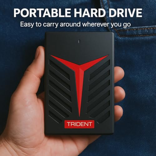 Image of MAYUMI Trident 250 GB Hi-Speed Portable Hard Drive, Type-C and USB 3.0, 2-in-1 Mobile and PC Compatible, Heavy Duty Ultra Slim HDD (Trident, 250 GB)