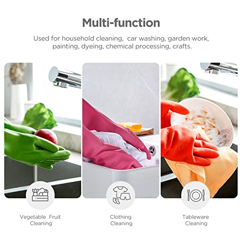 Iucge Rubber Dishwashing Gloves 3 Pairs For Kitchen,Cleaning Washing Dish Gloves Long For Household Reuseable Durable.(Medium,Multicolor) #TOP1