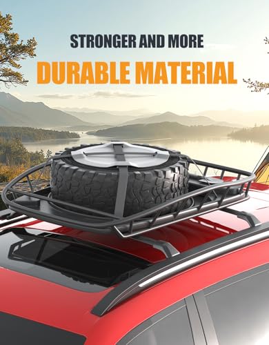 Image of KINGGERI 300lbs Roof Rack Cross Bars Compatible with Buick Enclave 2018-2024 (with Flush Side Rails), Heavy Duty Aluminum Roof Rails Crossbars Luggage Cargo Carrier Rooftop Car SUV Black Accessories