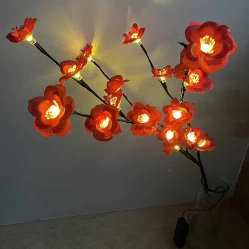 Image of Ulalaza 70cm 2 Branches 40 LED Bulbs Twig Lamp Battery Operated LED Lighted Willow Branches Vase Fillers Use for Christmas Home Party Decoration Indoor Outdoor