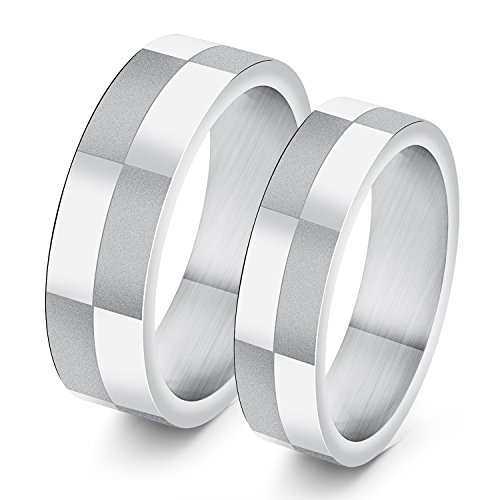 CARTER PAUL titane Couples en acier sable à damiers sur la bague, la taille des hommes 65