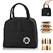 Bolsa Termica, Bolsa del almuerzo Porta Alimentos Organizador del Almuerzo Titular de Almuerzo Contenedor de Almuerzo Térmicas para Llevar Almuerzo para Trabajo Oficina Playa Viaje (negro)