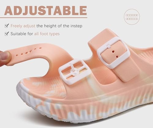 Image of KuaiLu Womens Recovery Sandals With Comfortable Plantar Fasciitis Arch Support, Orthotic Adjustable Thick Cushion Sport Slides Reduces Stress on Feet, Joints & Back Post-Exercise