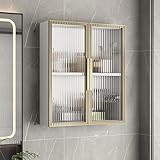 Elegante armario de pared de baño de madera maciza con puertas de cristal sobre el inodoro, organizador de almacenamiento funcional para baño, dormitorio y cocina