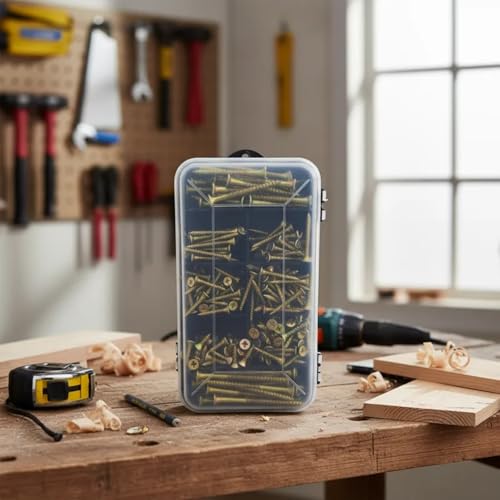 Jogo 300 Parafusos Buchas Philips Madeira Estojo Prático