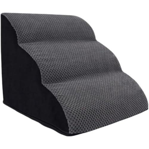 MYJYG 犬 階段 クッション ステップ なだらか ドッグステップ 4段 角丸 コーデュロイカバー ペット スロープ 踏み台 滑り止め 犬用階段 ペット用階段 ペットステップ ソファ ベッド 段差 おしゃれ 犬 猫 ペット用品) (高さ35CM/3段,グ