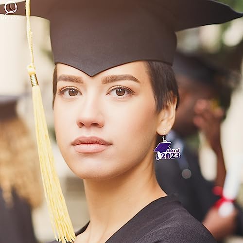 Locrccl Graduation Gifts 2023 College Acrylic Bachelor's Hat Earrings Leopard Earrings High School College Graduation Party Jewelry Graduation Hat Earrings For Women Girls Jewelry (C) #TOP2