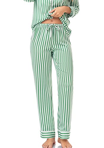 Image of Serenedelicacy Women's Satin Pajama Set Long Sleeve Button Down Sleepwear 2-Piece Silky Pj Set