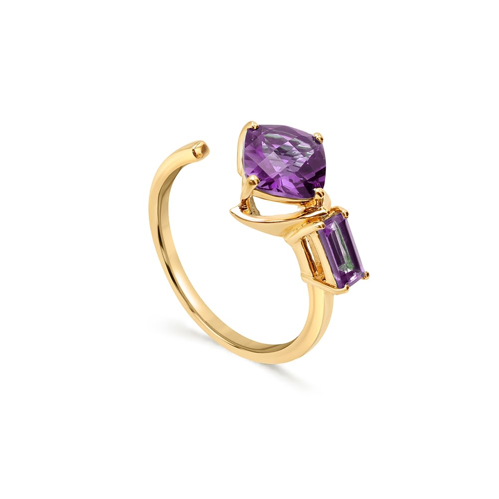 Mia by TanishqSovereign Sparkle 14KT Amethyst Finger Ring