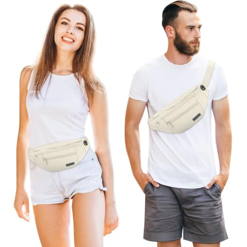 Image of Fashion Crossbody Fanny Pack Trendy Belt Bag for Women Men 4-Zipper Pockets Gifts for Enjoy Sports Yoga Festival Workout Running Casual Wallets Waist Pack Travel Bag Carrying All Phones