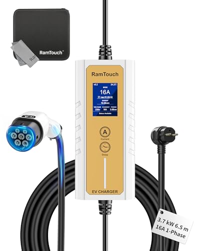RamTouch Cargador EV 3,7kW Tipo 2, 6,5m Clavija Schuko