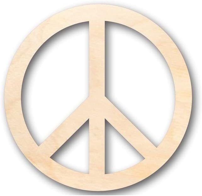 Unfinished Wood Peace Sign Symbol Shape Craft up to 46" DIY 16" / 3/4"