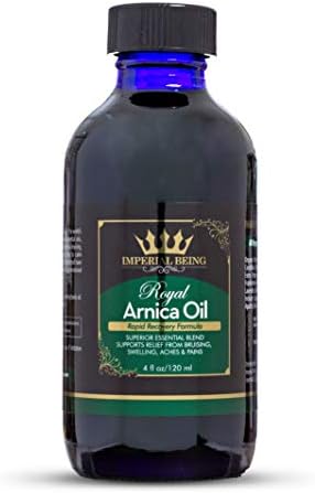 Royal Arnica Oil - Rapid Recovery Formula - Organic Super Premium Herbal Blend with Essential Oils for Natural Pain Relief, Sore Muscles, Bruise Care, Massage Therapy, Trauma, Aches (4oz)