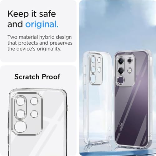 Image of Jkobi Back Case Cover for Vivo T4x | Vivo Y31 Pro (Silicone Clear Shockproof Case with Camera Protection and Dust Plugs | Transparent)