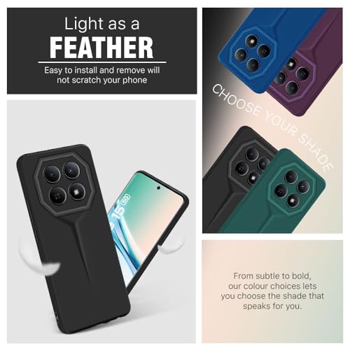Image of WOW IMAGINE Back Cover for Mi Redmi Note 15 5G 2025 | Poco M8 5G | Blade Series Ultra Thin Case with Lightweight Design | Camera Protection | Soft Matte Silicone Flexible Mobile Case - Black