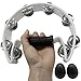 Hordion Tambourine Metal Jingles, Hand Held Percussion Half Moon Tambourines Musical Instrument for Adults Music Enthusiasts Party, White