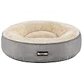 FEANDREA Dog Bed, Doughnut Cat Bed, Round, 50 cm Dia., Light Grey PGW050G01