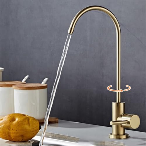 NiuLumea Purificador de agua potable para fregadero de cocina de acero inoxidable con filtración avanzada, diseño compacto, fácil de instalar y control de una sola palanca, color plateado
