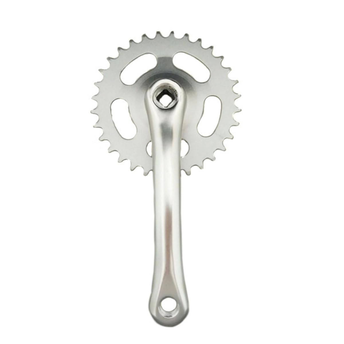 KOMBIUDA Guarnitura per Bicicletta in Lega di Alluminio 170mm Corona da 38 Denti Pedivella Argento Accessori per Bici off-Road